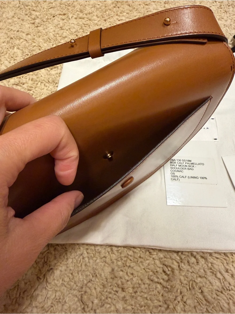 Victoria Beckham half moon Shoulder Bag in Cognac